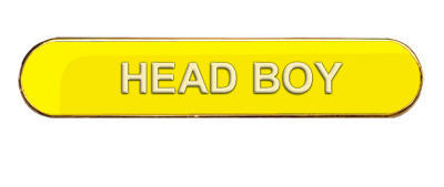 Head Boy Badge (bar shape)- Yellow