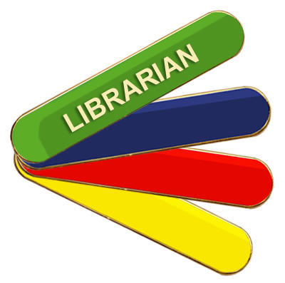 Librarian Badge (bar shape)- Various Colours- Black Rooster School Badges