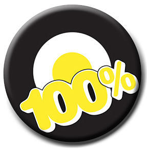 100% Attendance / Achievement Badge - yellow