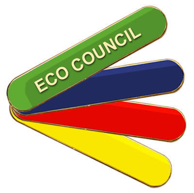 Eco Council Badge (bar shape)- Various Colours- Black Rooster School Badges