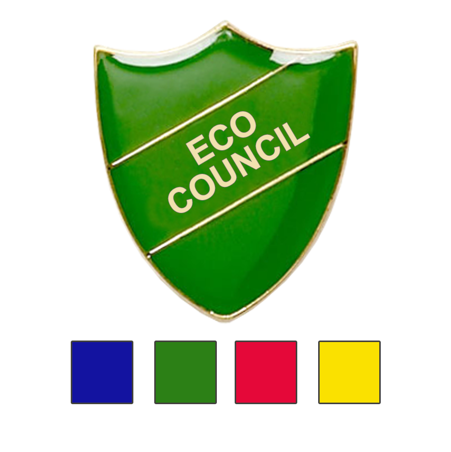 Eco Council Badge (shield)- Black Rooster School Badges