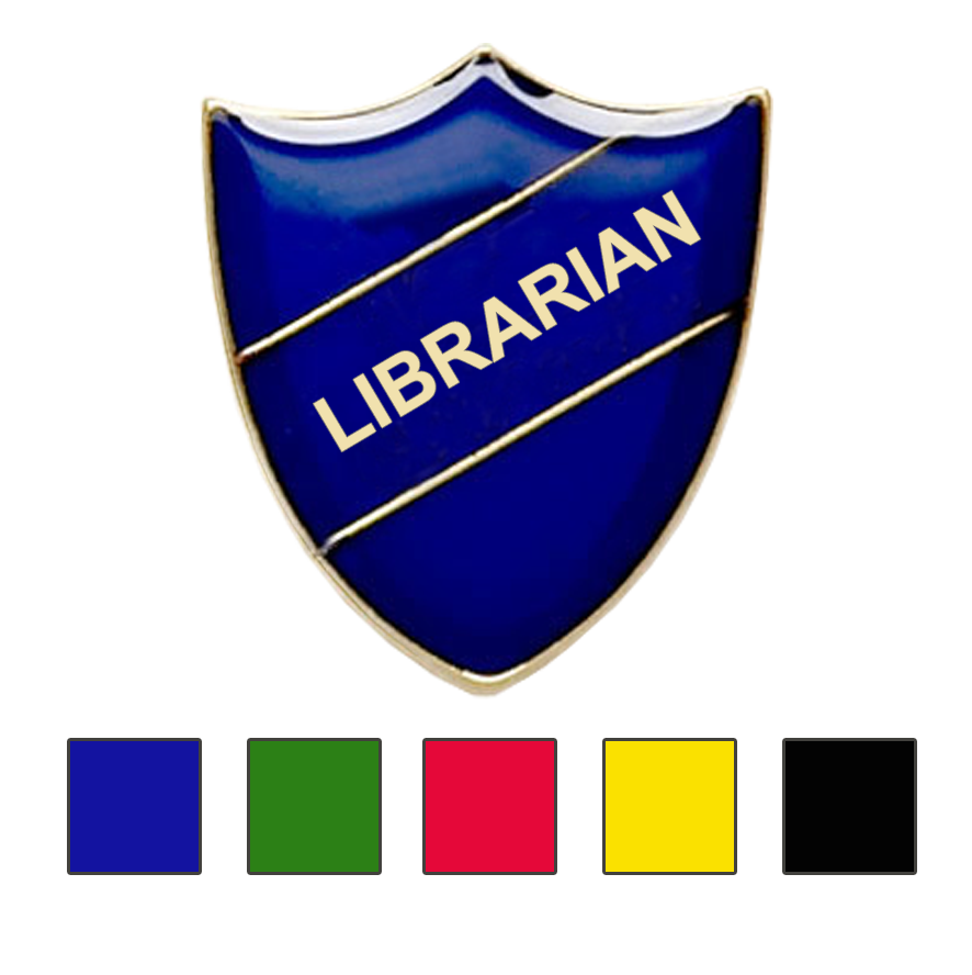 Librarian Badge (shield)- Black Rooster School Badges
