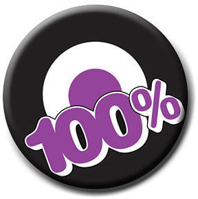 100% Attendance / Achievement Badge - purple