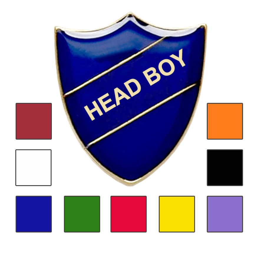 Head Boy Badge (shield)- Black Rooster School Badges