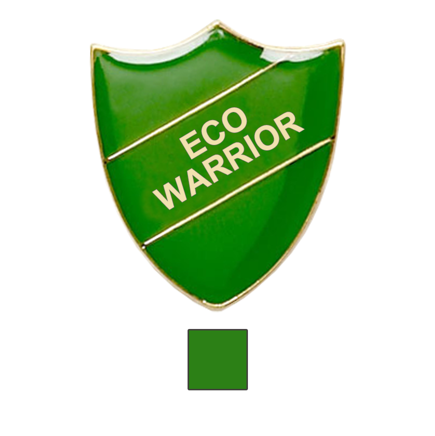 Eco Warrior Badge (shield)- Black Rooster School Badges