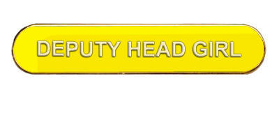 Deputy Head Girl Badge (Bar Shape)- Yellow