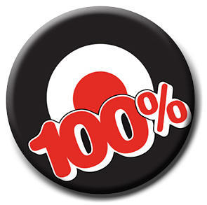 100% Attendance / Achievement Badge - red