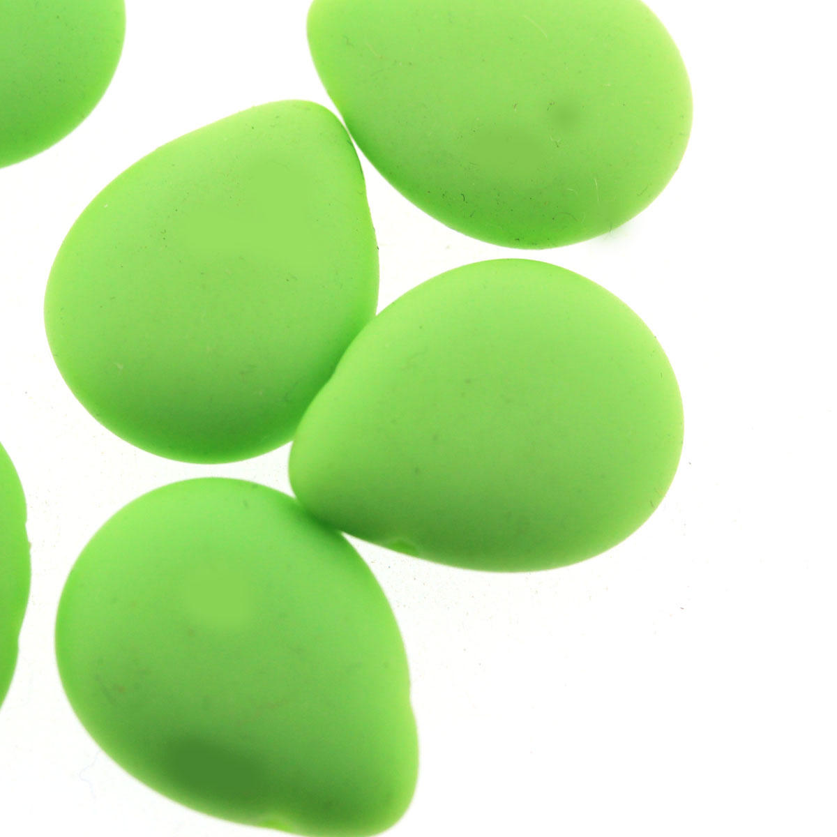 Apple Green Petal Glass Beads