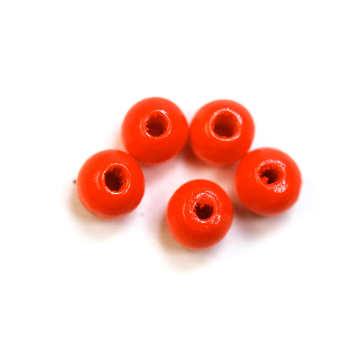 Orange Round Wooden 6mm Bead
