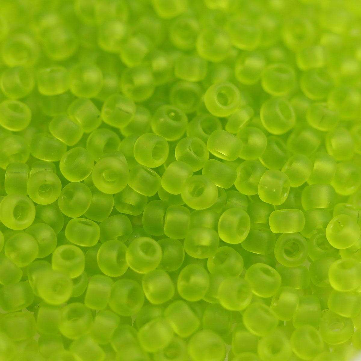 Lime Transparent Frosted Seed Bead Tube