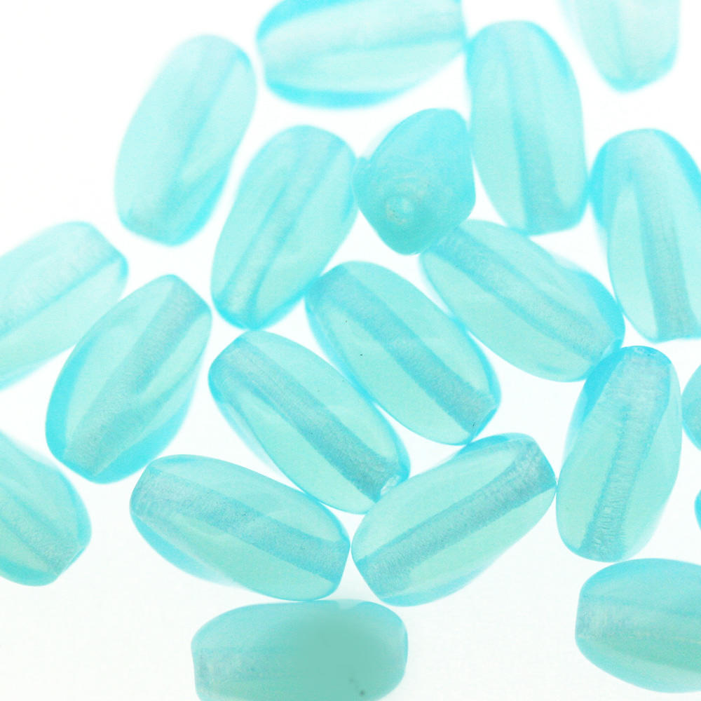 Powder Blue Glass Rice Beads