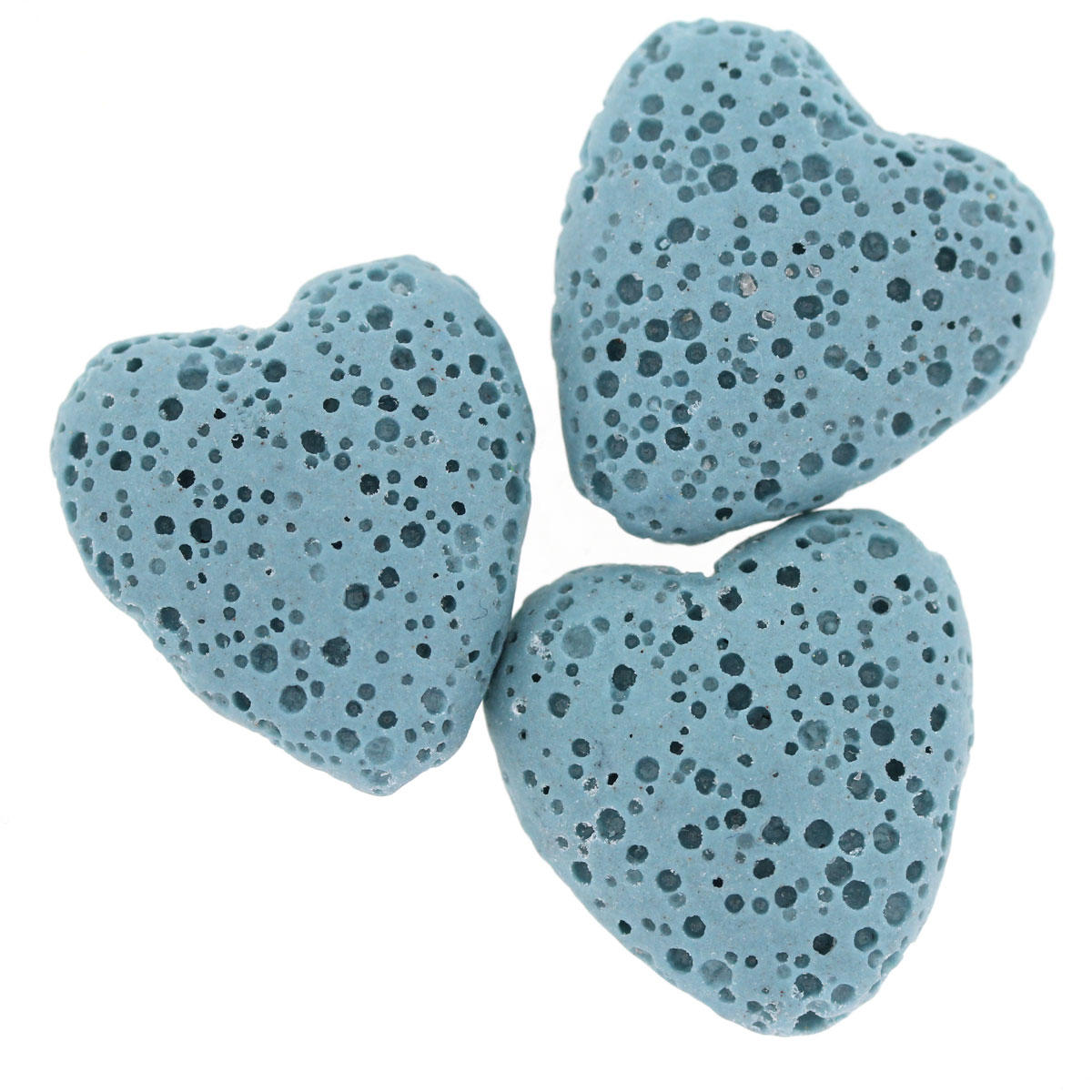 Turquoise Heart Natural Dyed Lava Bead