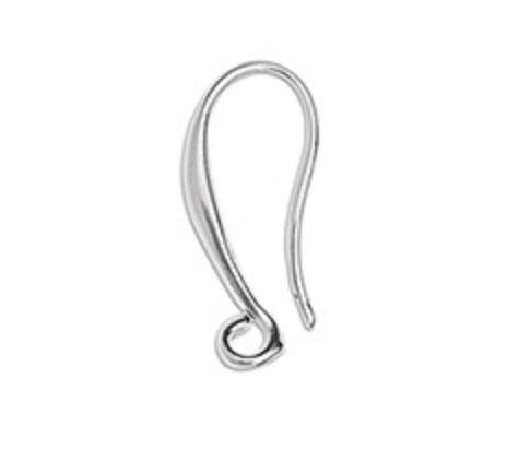 Shiny silver earring hook