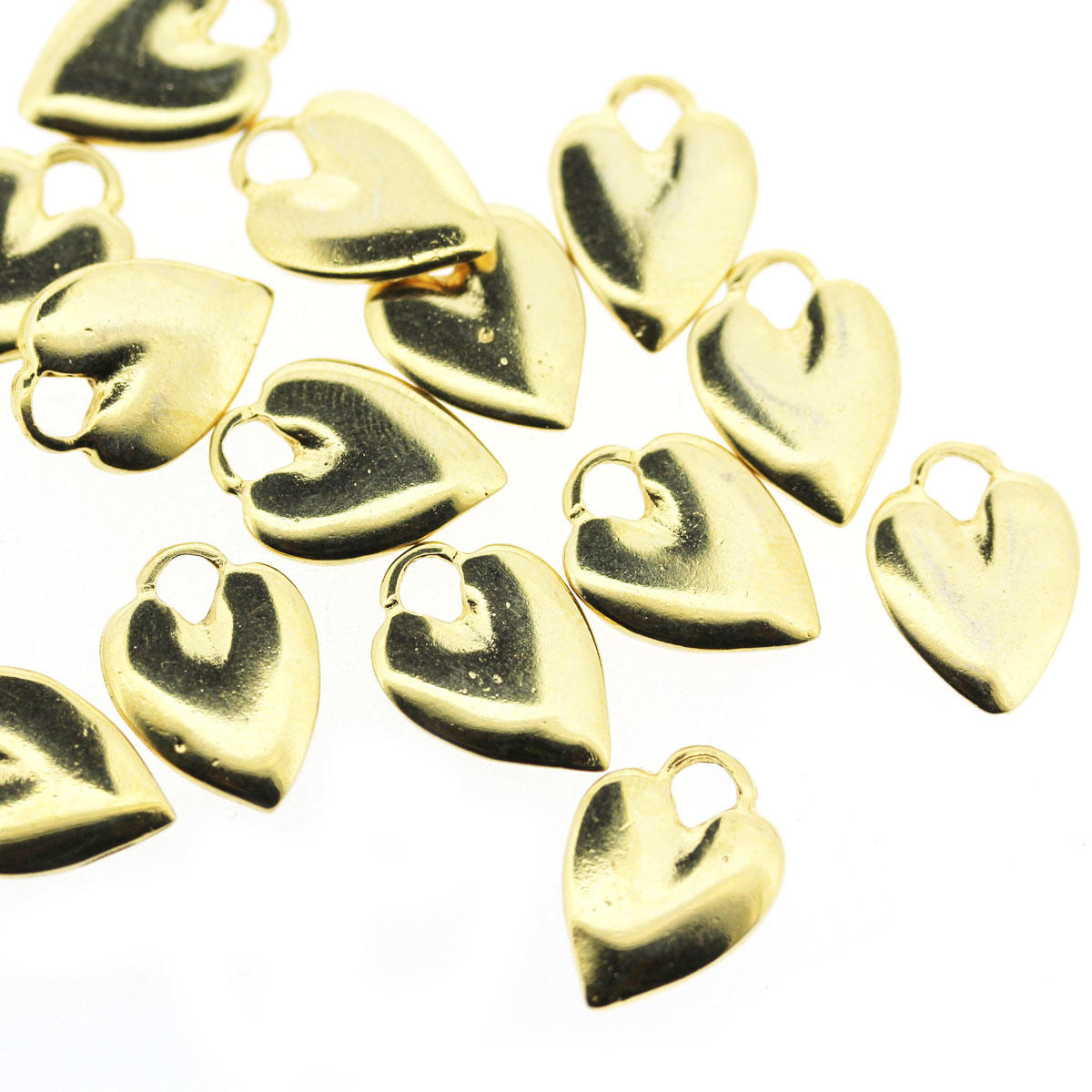 Gold Shiny Heart Charm