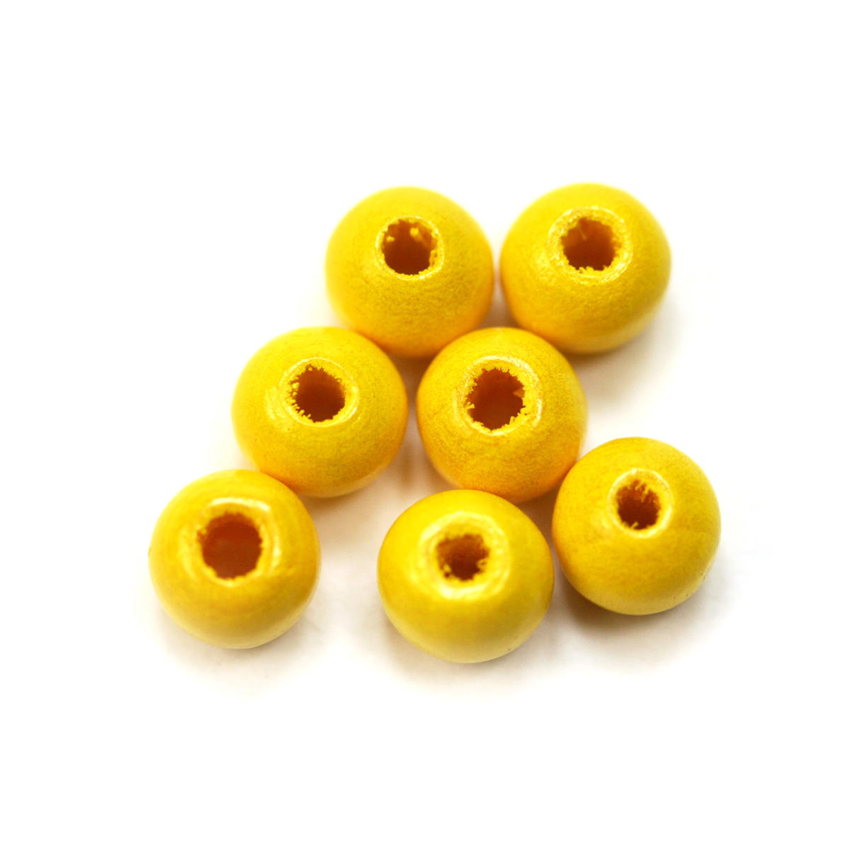 Yellow Round Wooden 6mm Bead