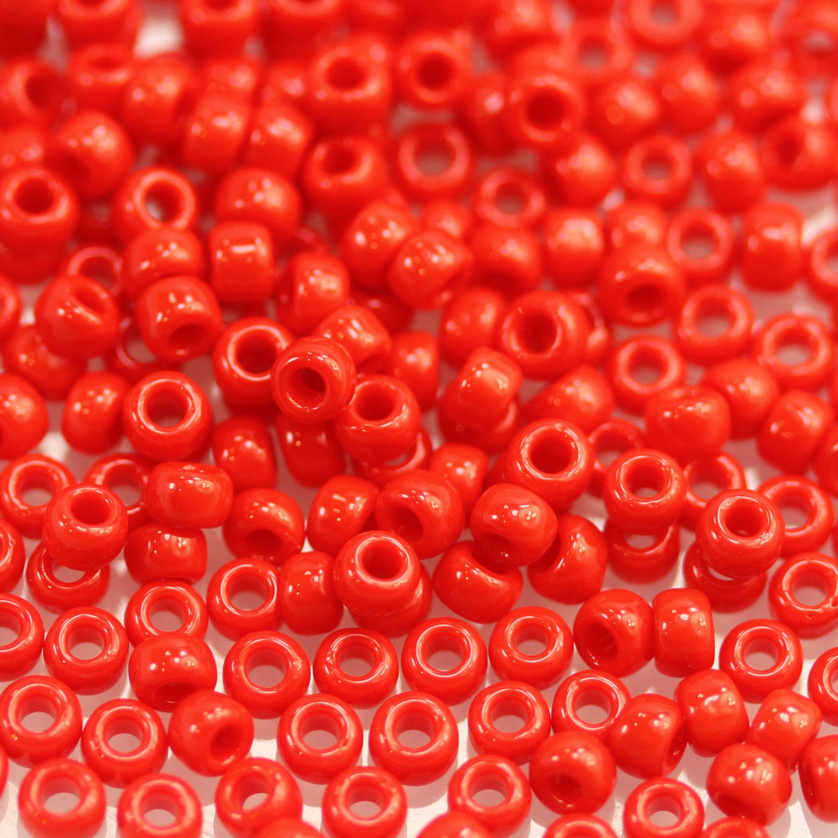 Red opaque Cherry Seed Bead Tube