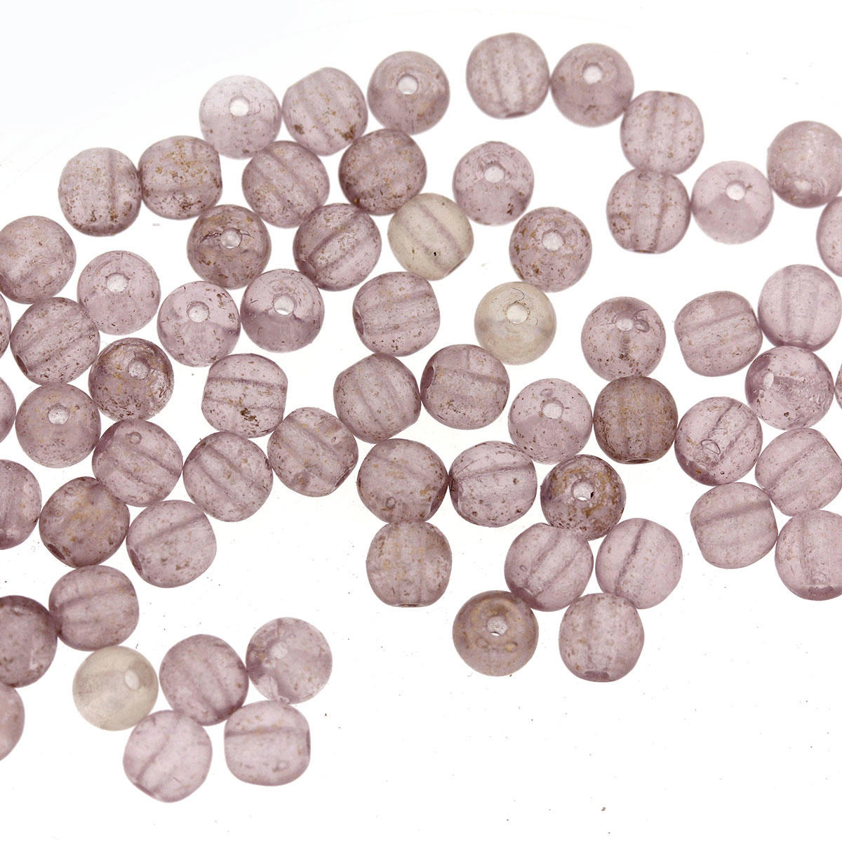 Fawn Shiny 4mm Round Glass Beads