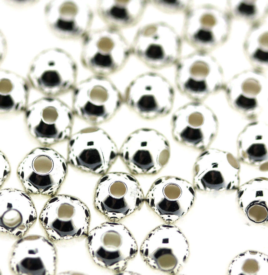 Silver 4mm Metal Ball Beads