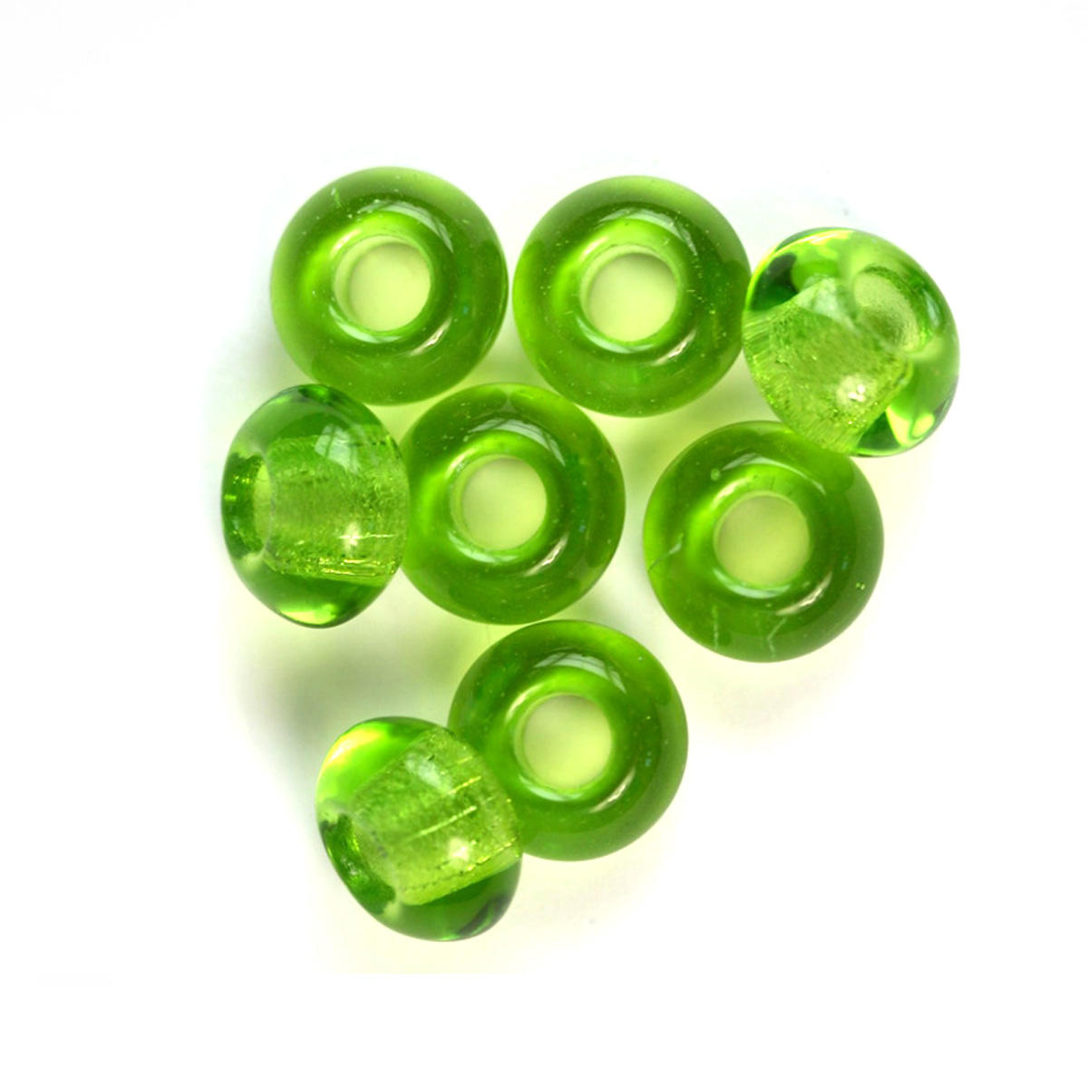 Lime Large Holed Donut Glass Bead - Code 33/10