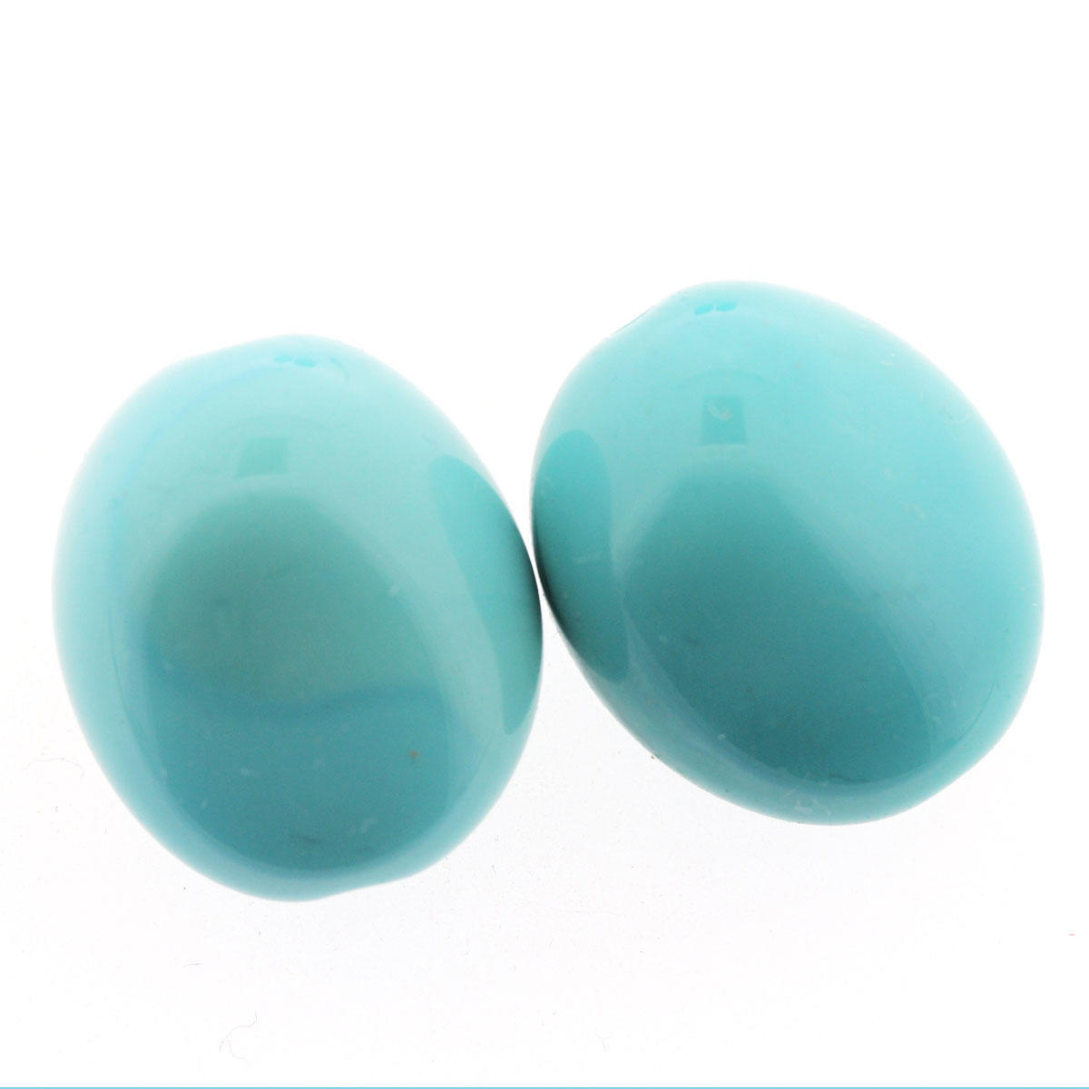 Aqua Opaque Glass Pebble Beads