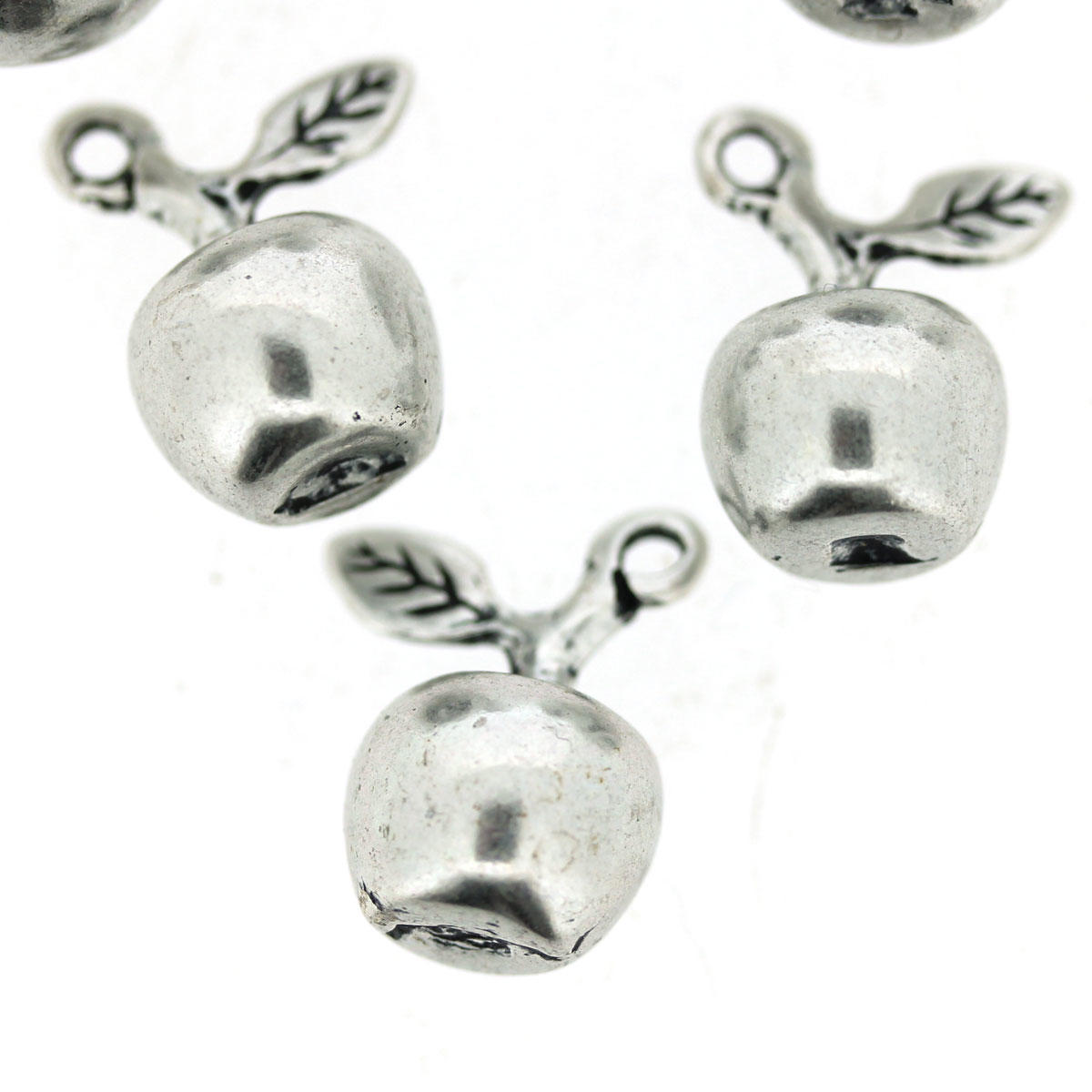 Silver Apple Charm Bead 1