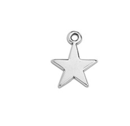 Silver Shiny star charms