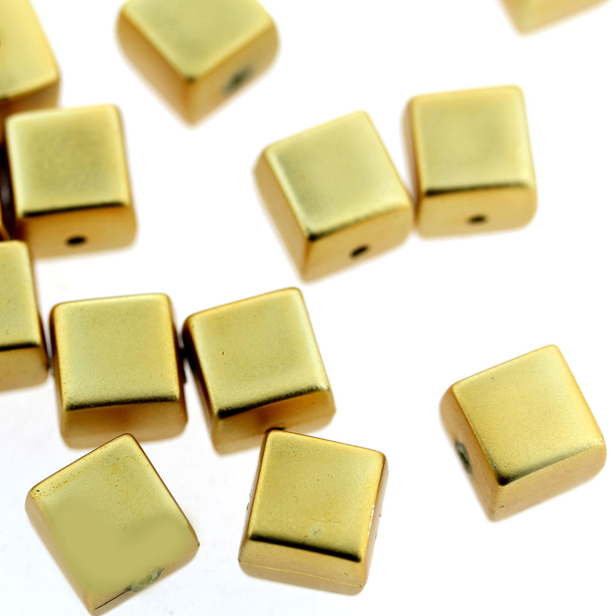 Gold Acrylic Cube Bead