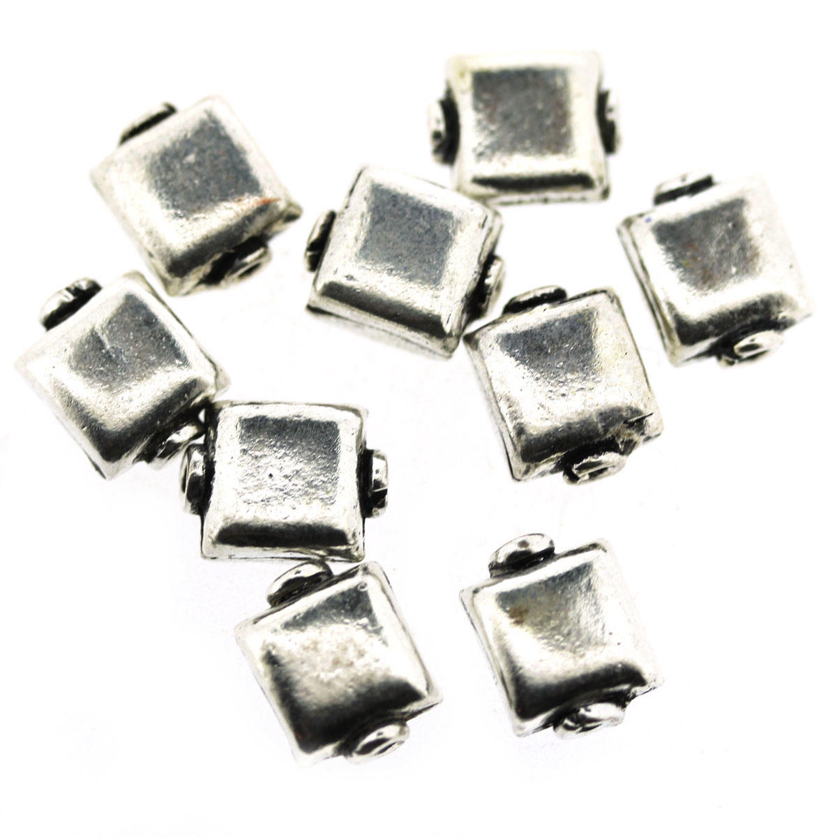 Silver Square Metal Beads