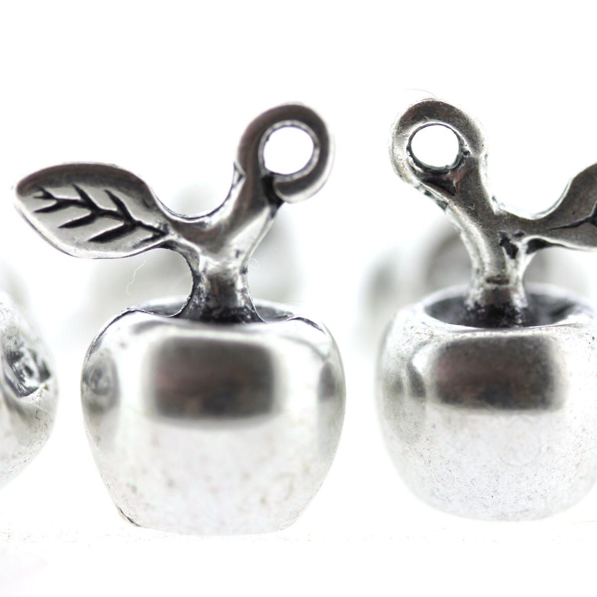 Silver Apple Charm Bead 2