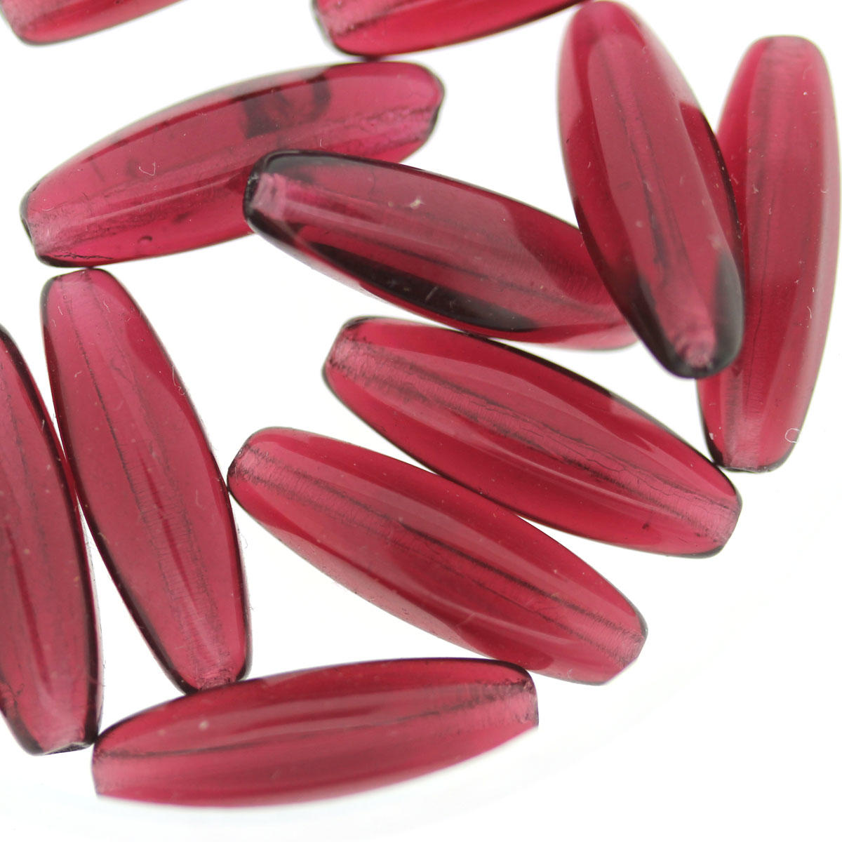 Cranberry Long Lozenge Beads