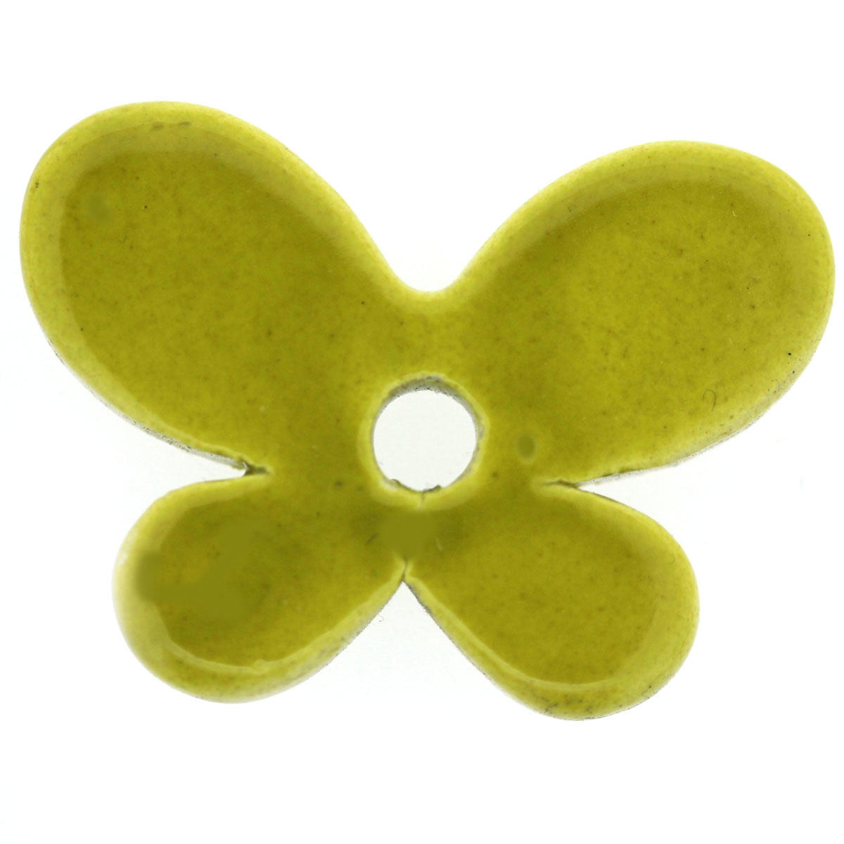 Yellow Ceramic Butterfly Bead
