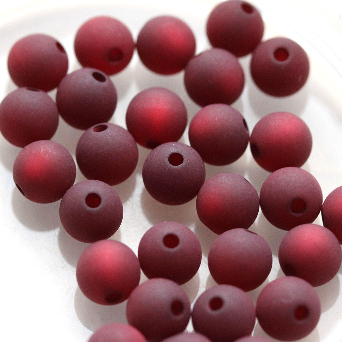 Deep Berry 8mm Round Polaris Beads