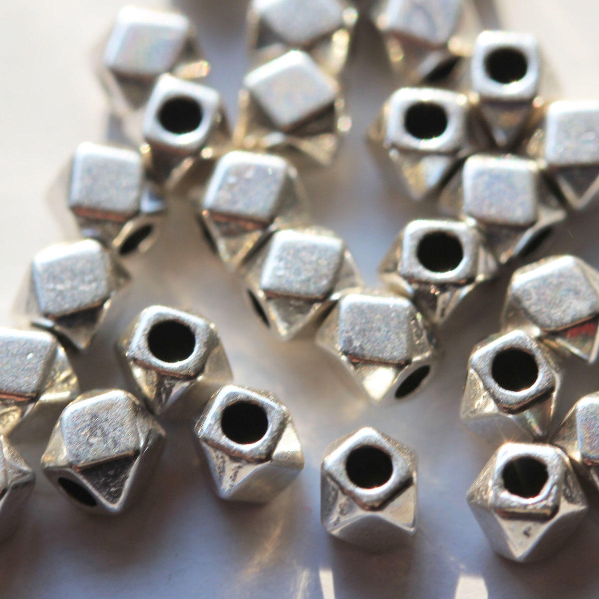 Silver Polygon Metal Beads