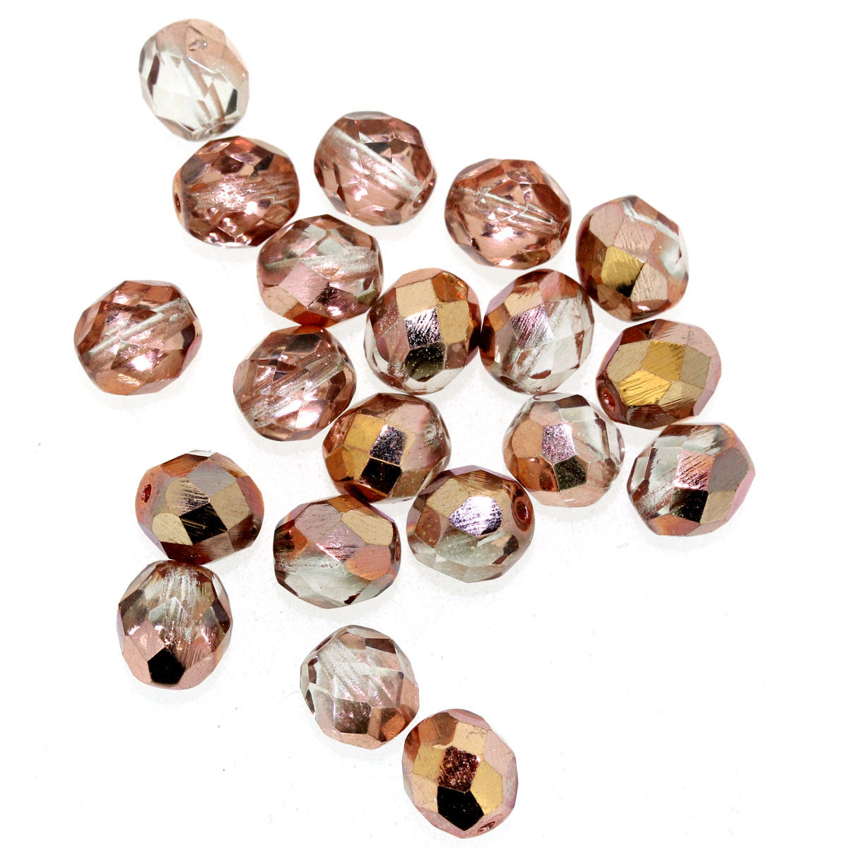 Pink Copper Coated Faceted Bead - Code 93/07