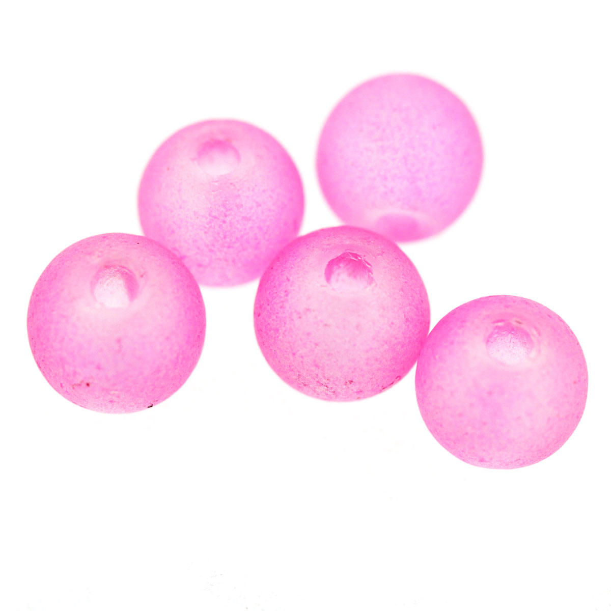Candyfloss Frosted Pink Glass Beads - 4mm