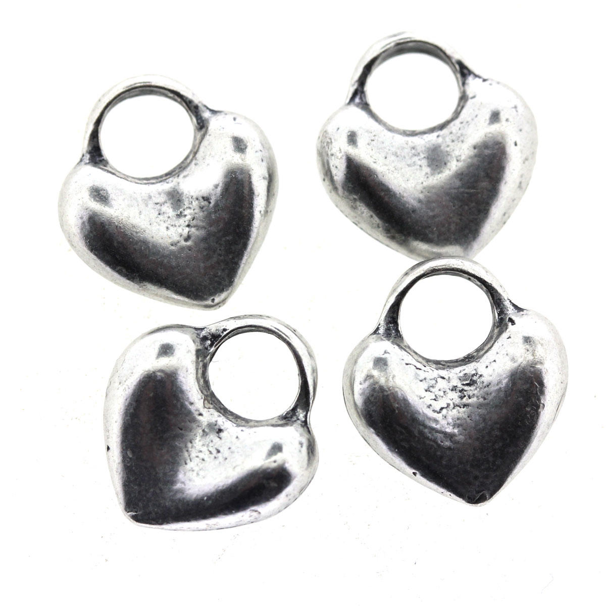 Silver Chunky Heart Charm