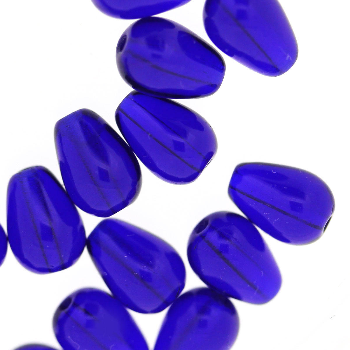 Cobalt Blue Teardrop Glass Bead
