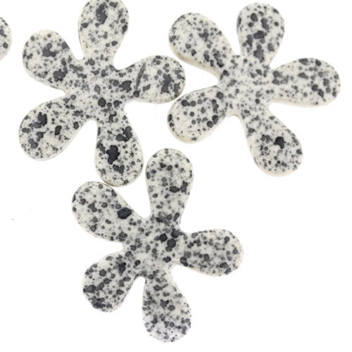 Cream Granite Acrylic Flower Beads