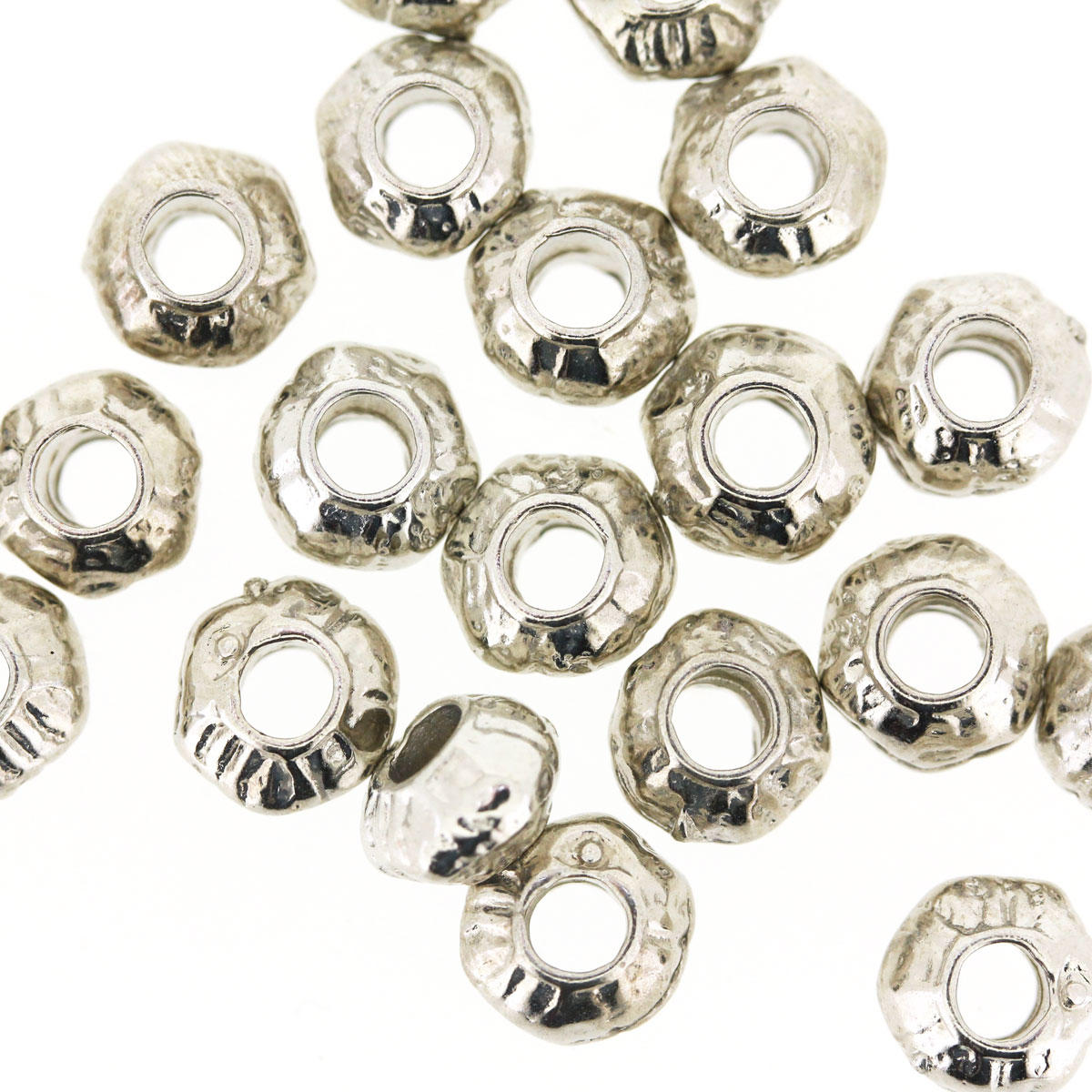 Silver Patterned Cushion Bead Size 6/4mm