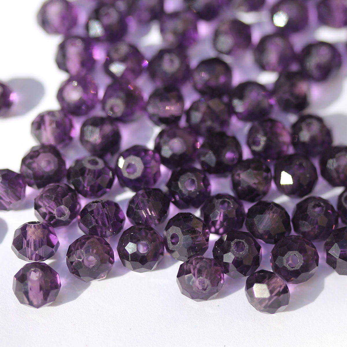 Amethyst tiny cushion glass beads