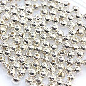 Silver 3mm Round Metal Beads