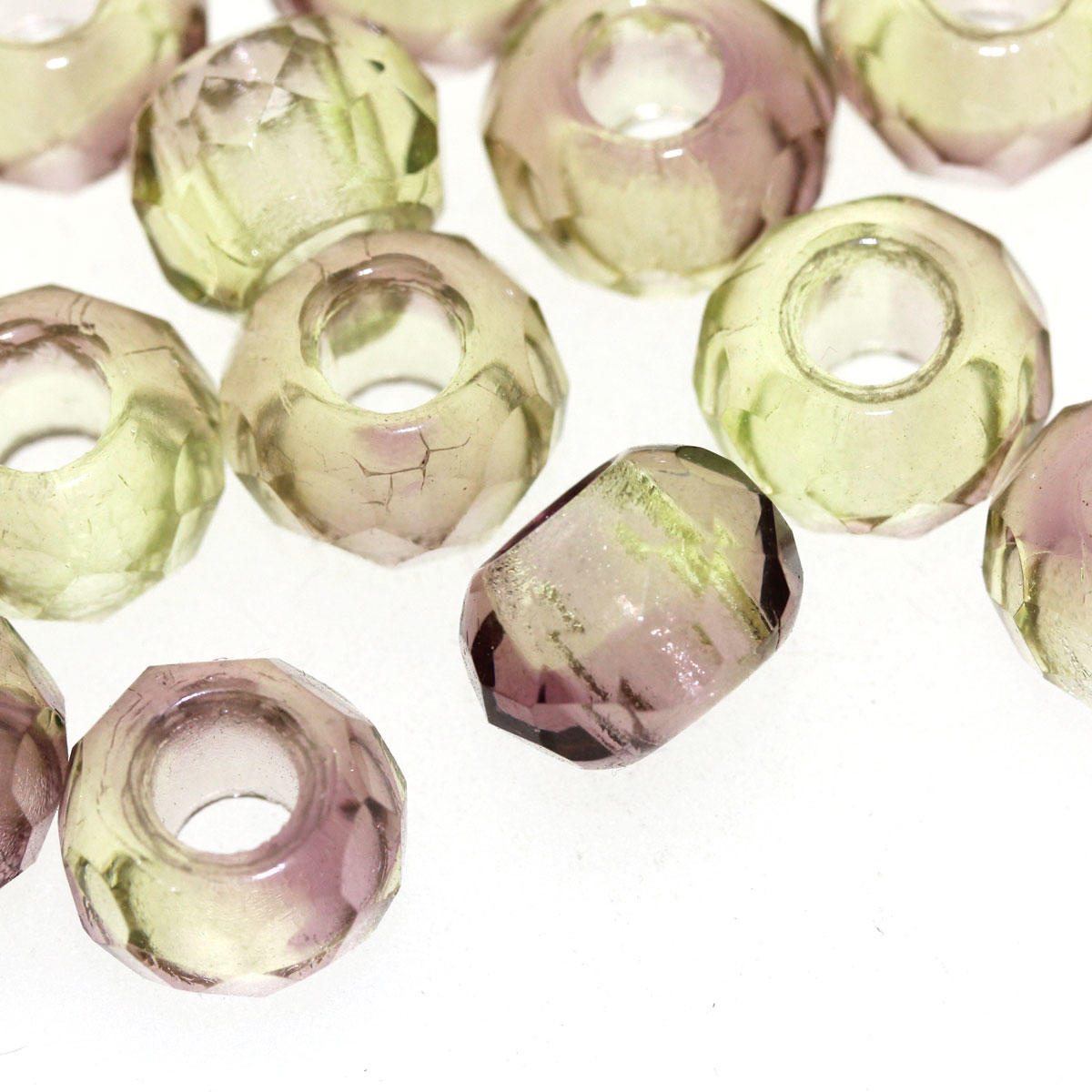 Olive and Mauve Roller Glass Bead - Code 59/07