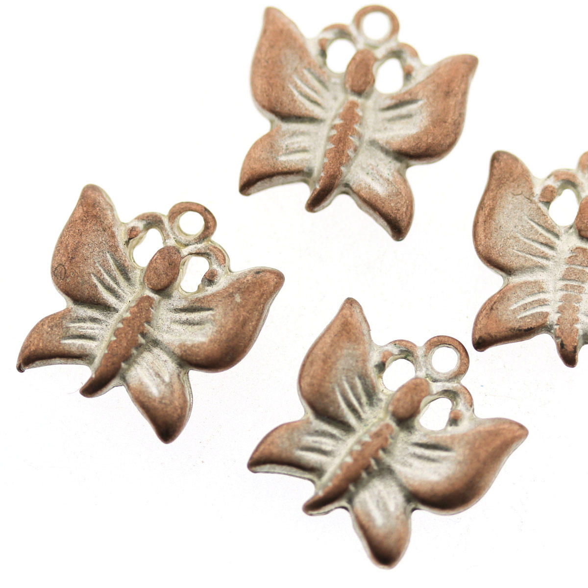 Silvered Copper Butterfly Charm