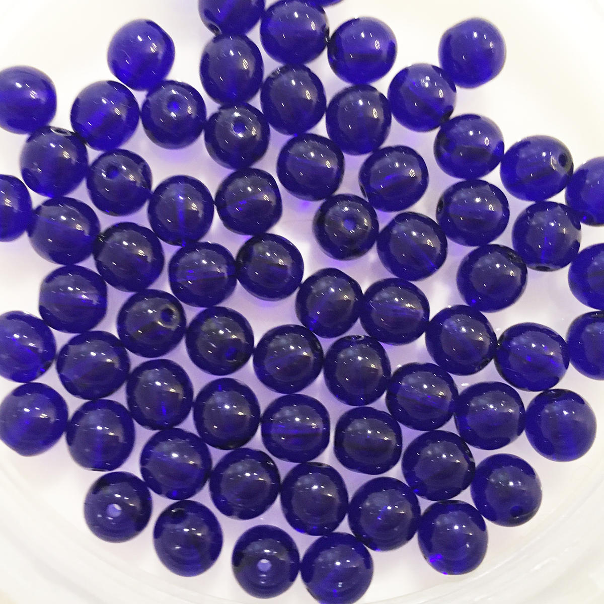Cobalt Blue 6mm Round Czech Glass Beads
