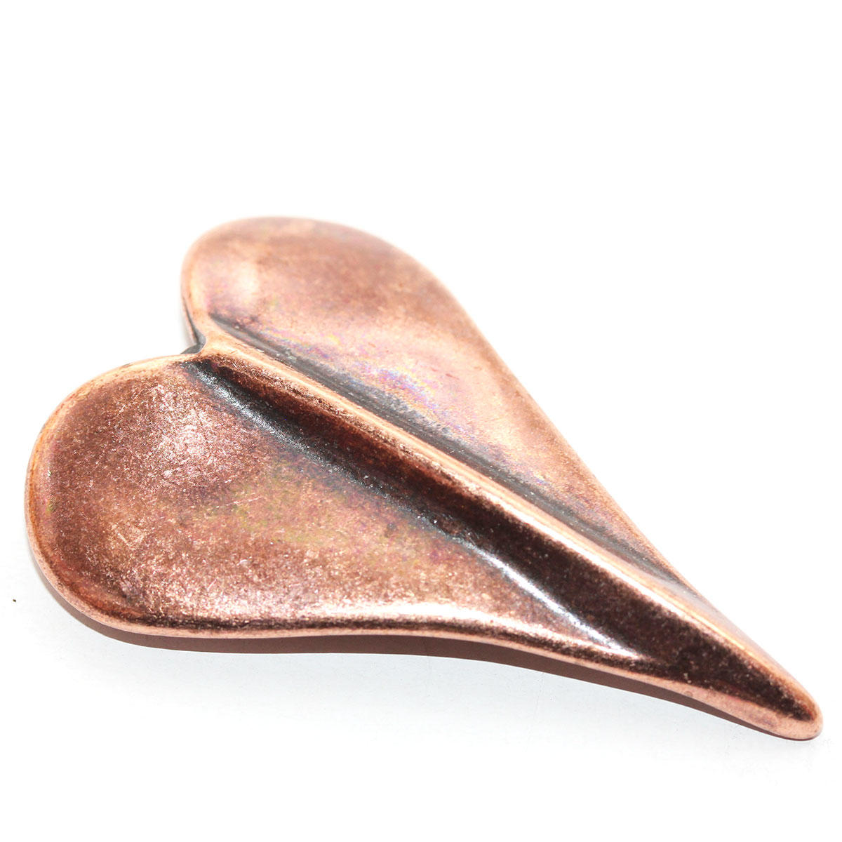 Long Copper Heart Pendant Charm
