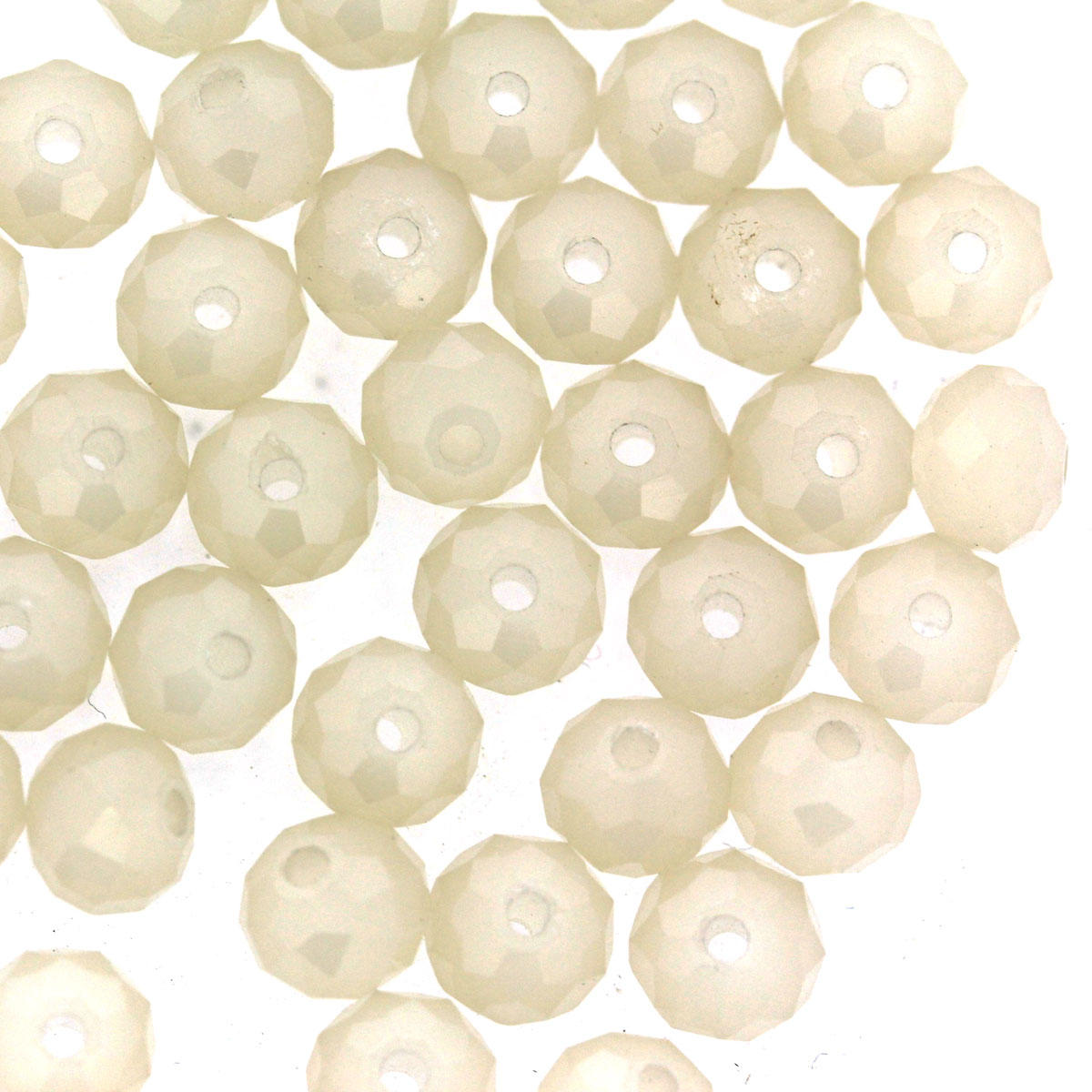 Cream Lustre 6/4mm Electroplated Glass Beads