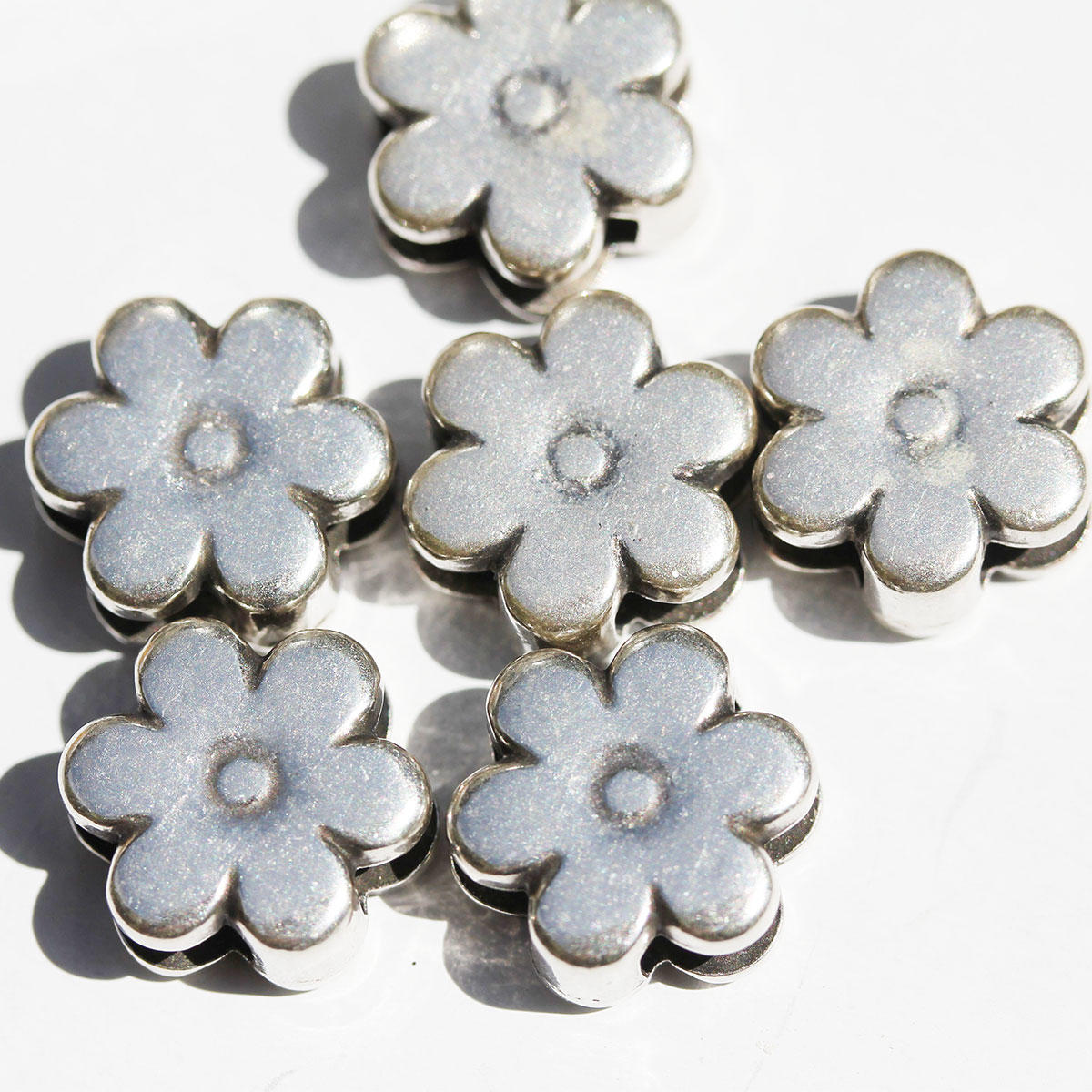 Silver Large Daisy Flower Charm