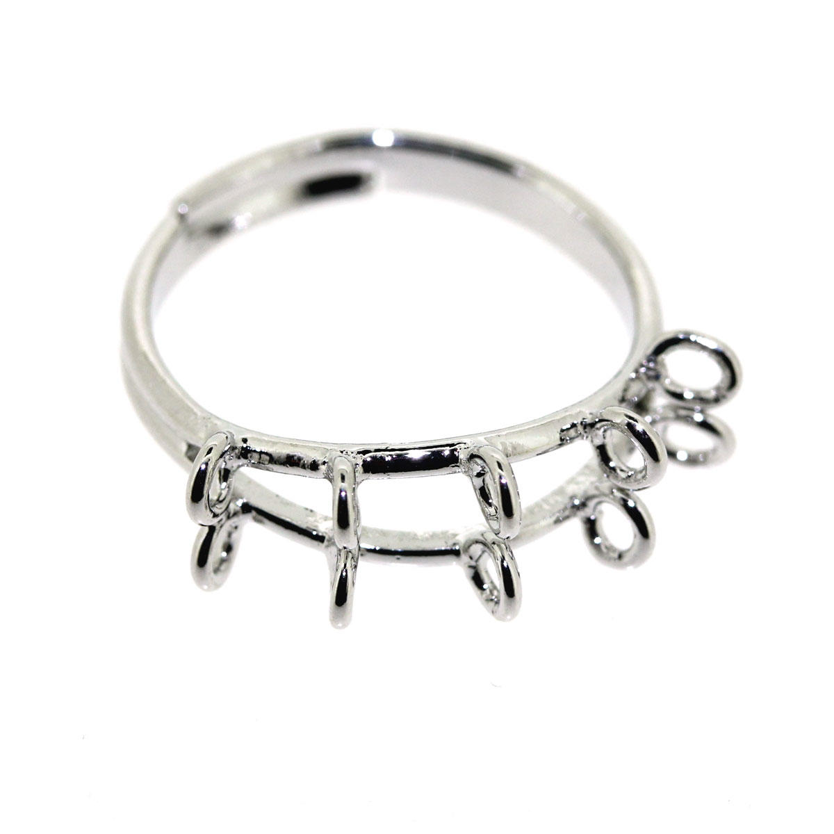 Silver ring With Loops Component