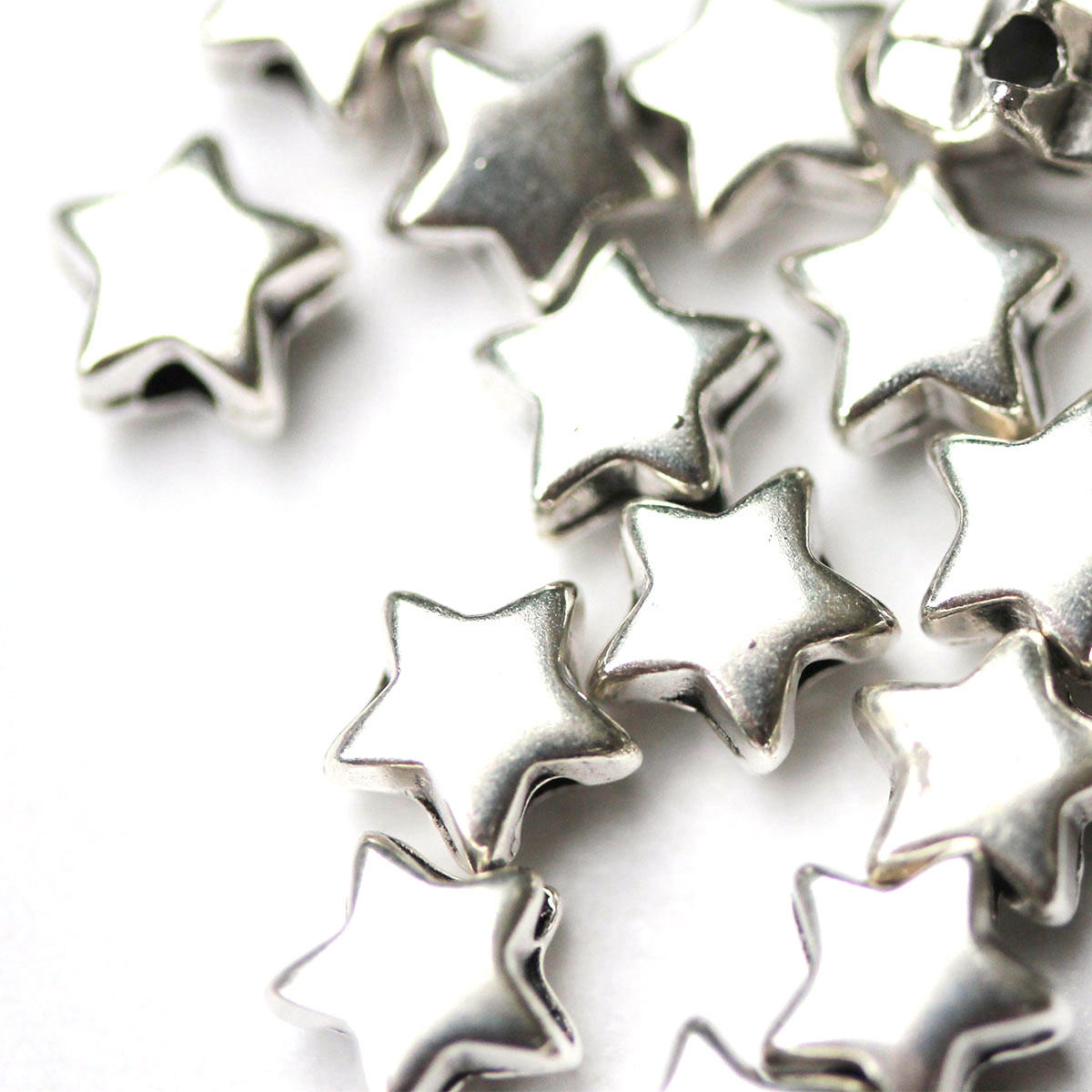 Silver Small Star Metal Beads