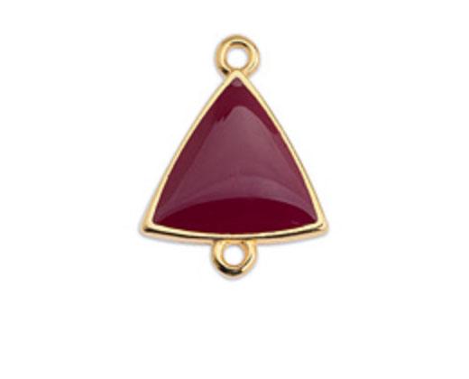 Red Enamelled Triangle Connector on Gold (G13)